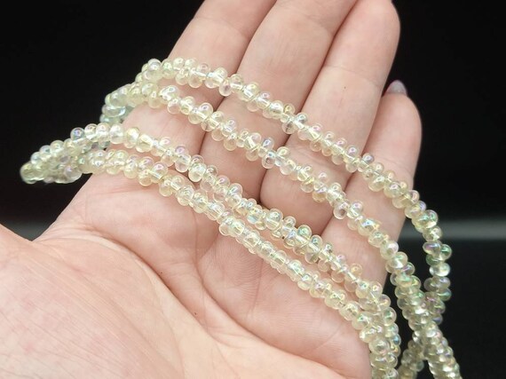 Antique 1930s AB Clear Glass Beaded Double Strand… - image 5