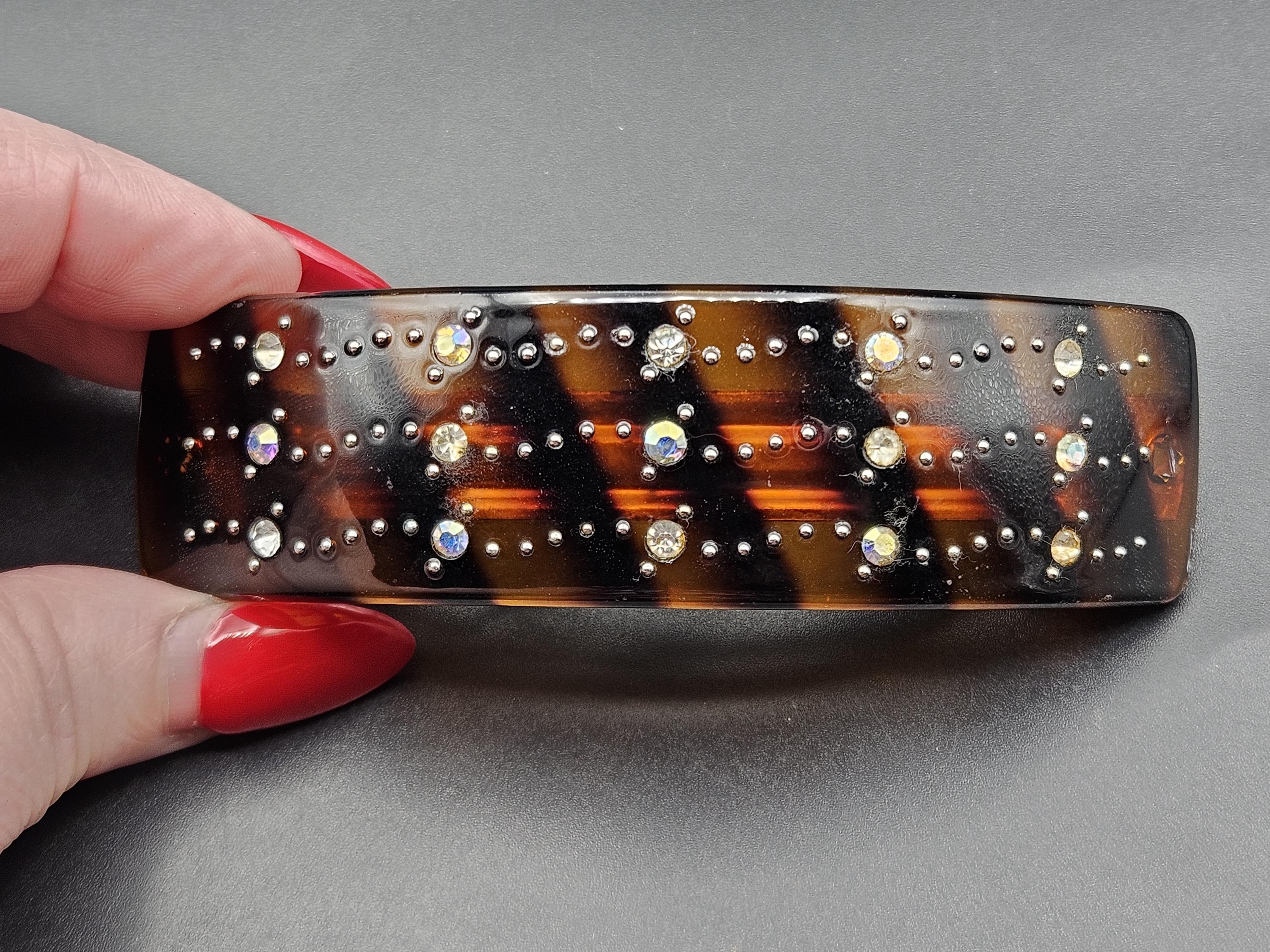 Vintage 1980’s XL French Barrette Hair Clip, Loud, Bold and Fabulous! Unworn, 4” Xl French Barrette - Etsy main image 3