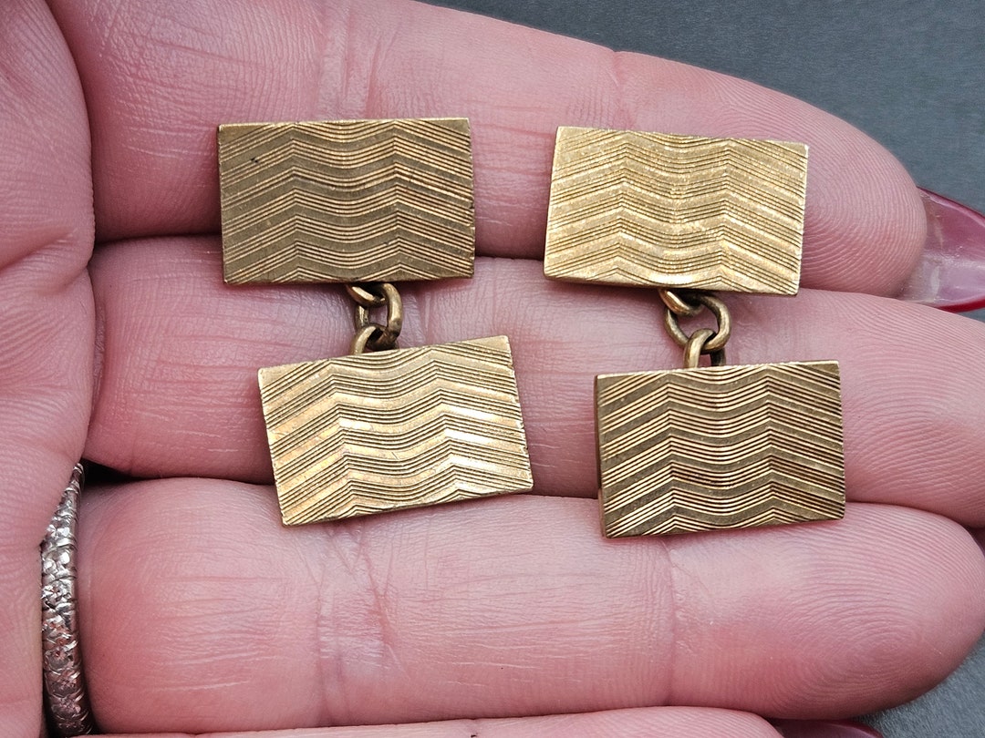 Antique Edwardian to Art Deco 1920s Goldoid Gold Loid Cufflinks Signed ...