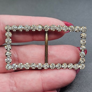 Antique Edwardian to 1930s Art Deco Classic Rectangular Paste Buckle
