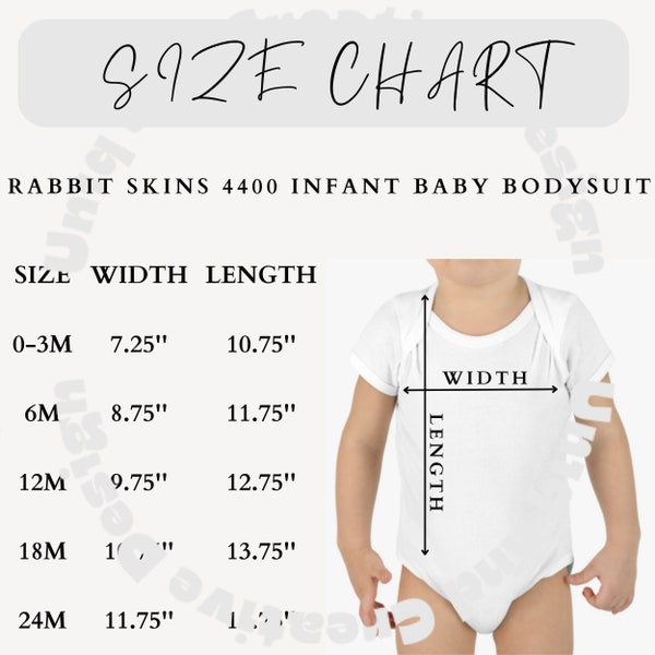 4400 SIZE CHART, Rabbit Skins 4400 Size Chart, Size Chart Rabbit Skins 4400, Size Chart 4400, Infant Size Chart, Baby Bodysuit Size Charts
