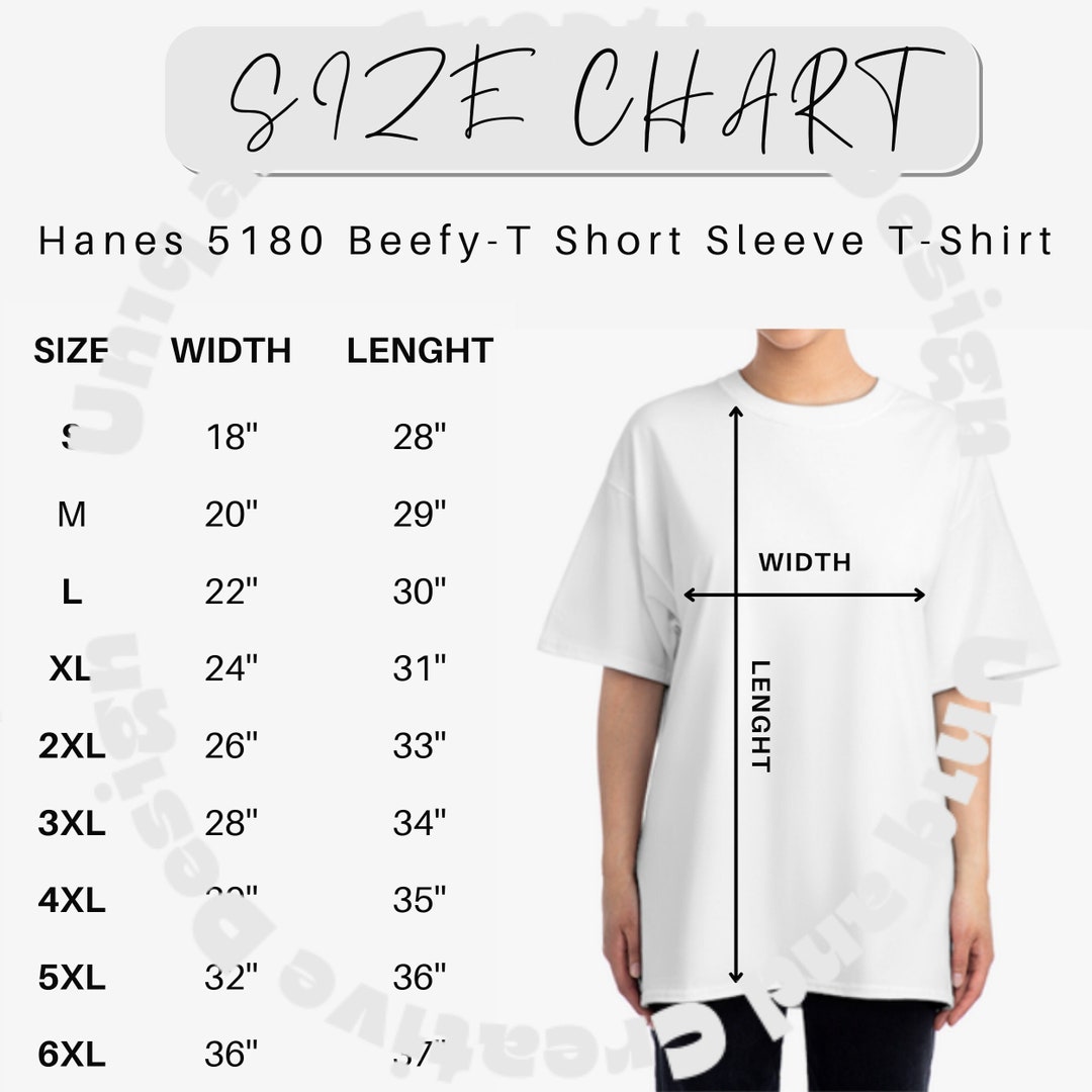 Women's Hanes 5180 Size Chart Hanes Beefyt 5180 Size Chart Hanes 5180