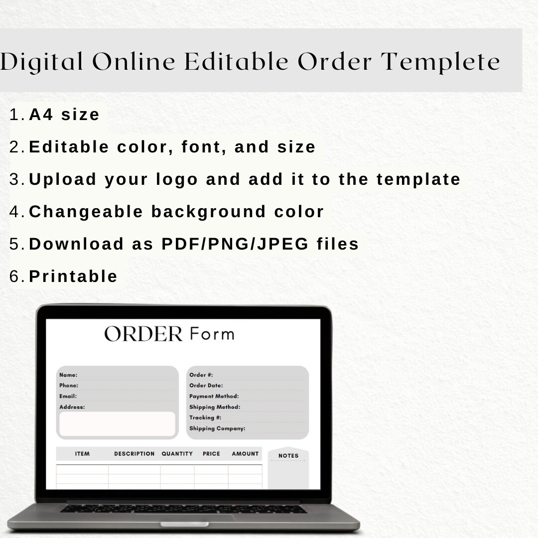 Order Form Template Business Order Form Template Printable Order Form ...
