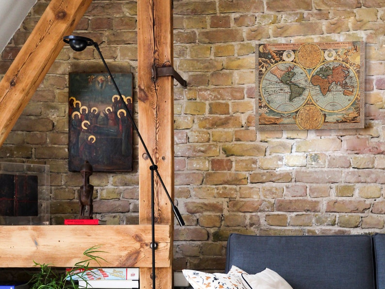 Abstract World Map Wood World Map Reclaimed Wood Wall Art Hanging Wall