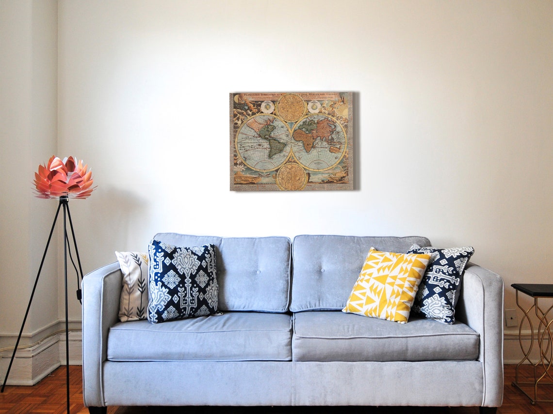 Abstract World Map Wood World Map Reclaimed Wood Wall Art Hanging Wall