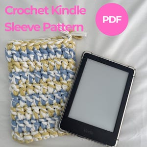 Patrón de funda de crochet para Kindle: Funda fácil de tejer con hilo de camiseta (PDF)