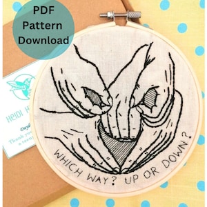Heidi Hummingbird PDF Pattern Download The Labyrinth Helping Hands retro 1980s movie embroidery hoop art