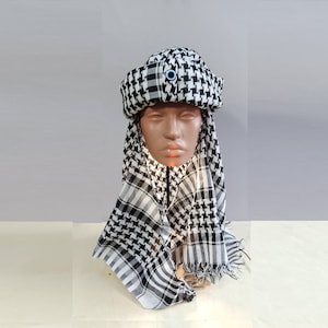 Genuine Egyptian Turkish Desert Hat Tarboush  Fez Hat Scarf Fez Real Hat Costume Tarboosh, Exotic Ottoman Authentic Folkloric