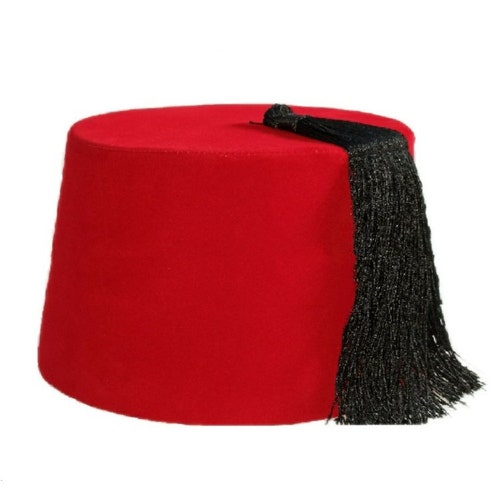 Cappello Fez Marocchino Rosso Con Nappa Nera - Copricapo Turco Per Uomo E Donna In Feltro Leggero - Foto 2