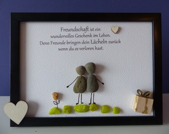 Steinbild | Geschenk | Freundschaft |  | Freundin | Freund | Unikat | Handmade | personalisierbar