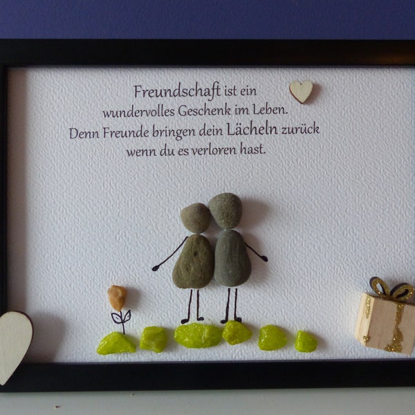 Steinbild | Geschenk | Freundschaft |  | Freundin | Freund | Unikat | Handmade | personalisierbar