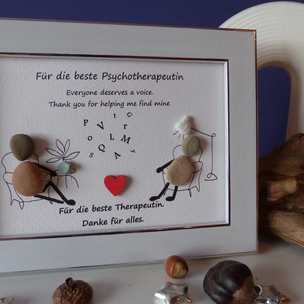 Steinbild | Bild | Geschenk | Psychotherapeut | Psychotherapeutin | Danke | handmade | unikat  DIN A5