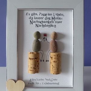 Stone picture | Gift | Birthday | Cork | Wine | Happy Birthday | Girlfriend | Congratulations