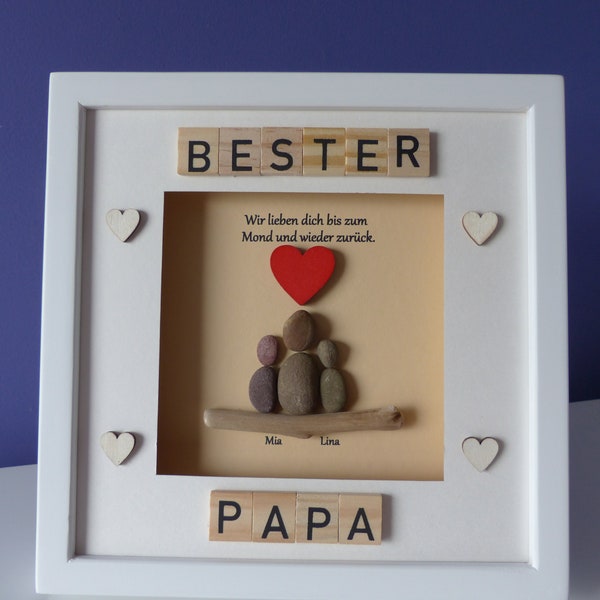 Steinbild | Bild | Geschenk |Bester  Papa | Vatertag | Daddy | Vater |personalisierbar