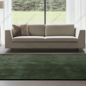 Hand Tufted Rug Modern Bottle Green Wool Area Rugs For Livingroom Bedroom Kitchen Nursery Entryway Office 5X8 6X9 8X10 9X12 10X14 Custom Rug