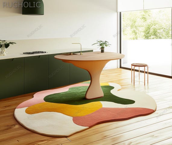 Hand Tufted Modern Rug Irregular Wool Area Rugs For Livingroom Bedroom Kitchen Nursery Entryway Office 5X8 6X9 8X10 9X12 10X14 Custom Rug