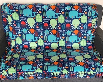 Save The Planet Fleece Tie Blanket, Reversible Blanket