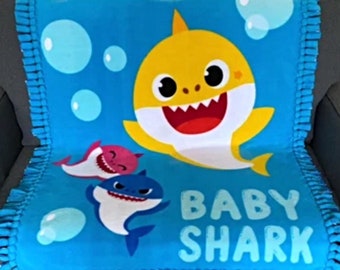 Shark Fleece Tie Blanket, Knotted Blanket