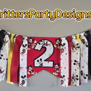 Mouse First Birthday Highchair Banner, First Birthday Banner, Mouse Birthday Decor