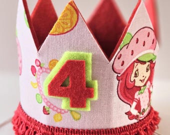 Strawberry First Birthday "MINI" Crown, Strawberry First Birthday Apparel, Girl Birthday Crown