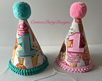Ice Cream First Birthday Hat, First Birthday Accessories