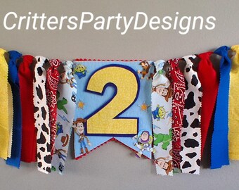 Woody and Buzz First Birthday Highchair Banner, First Birthday Banner, First Birthday Garland