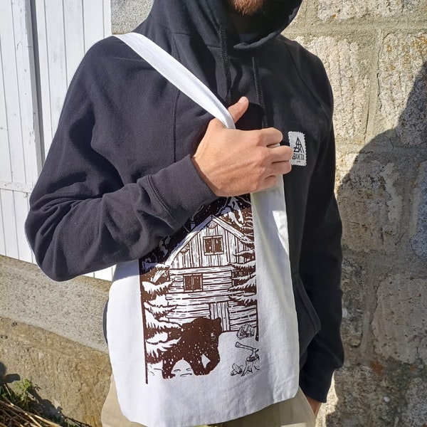 Sac Sérigraphie - Modèle unique - Fait-main - "Ours"