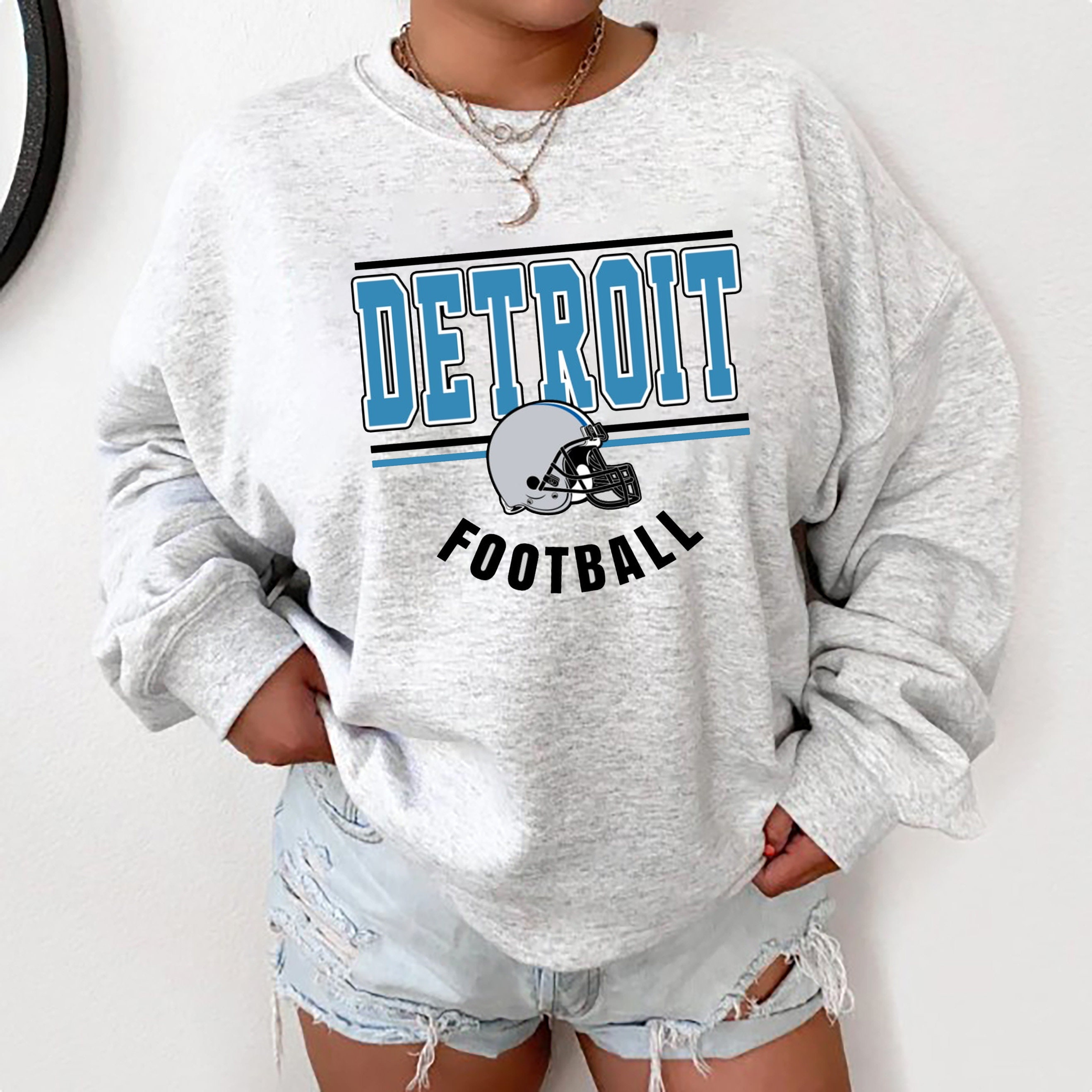 Detroit Football Sweatshirt, Vintage Style Detroit Football