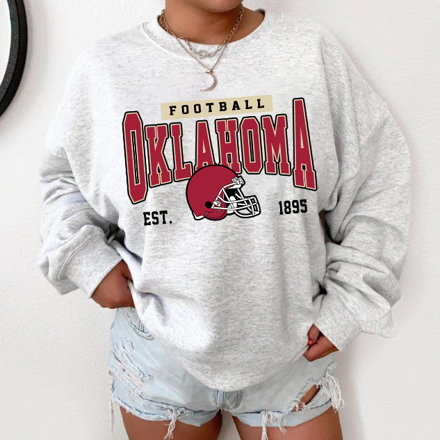 Discover Oklahoma Sooners Football Sweatshirt, Vintage Style Sooners Football