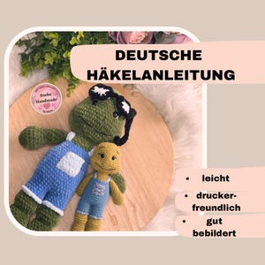 Crochet turtle Turtlelino, cute crochet pattern, PDF German