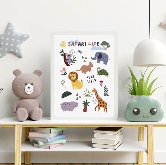PRINTABLE Safari Theme Prints for Nursery Wall Art Decor Stay | Etsy