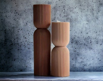 Ribbed Pillar Candles