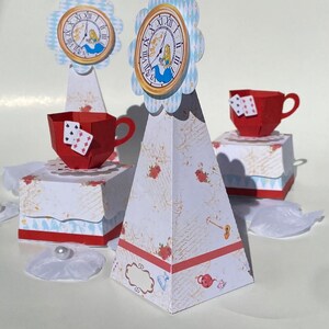 Alice in Wonderland Box Pack with 10! Favors Boxes Personalized and Decoration for Kid Party!.
