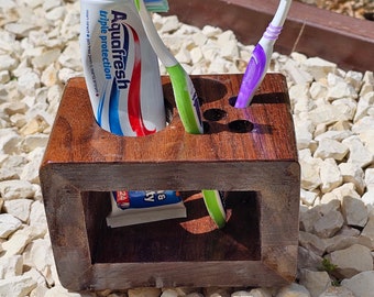 Porte-brosse à dents en bois