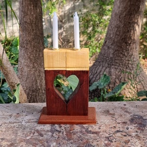 Wood candle holders