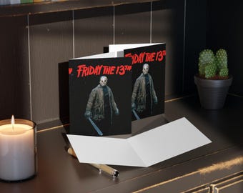 Friday the 13th Jason Voorhees Greeting Cards | Horror Card Set