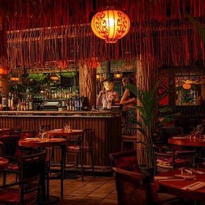 Dark Tiki Zoom Backgrounds (3 Pack) | Vintage Tropical Horror Virtual Backgrounds |