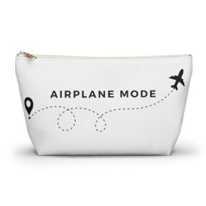 Airplane Mode Travel Toiletry Cosmetics Pouch - travel bag makeup brushes jewelry in flight essentials