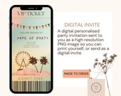 Personalised festival invitation, digital party invitation, mobile phone invite, birthday invite, hen do, baby shower invite, ombre invite