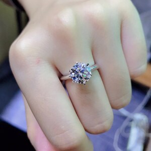 2CT Round Cut Moissanite Diamond Engagement Ring, Moissanite Bridal For Her, 14K Rose Gold Ring Set, Wedding Set Ring