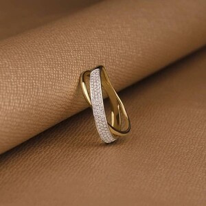 Moissanite Wedding Band, Round Cut Moissanite Half Eternity Band, 14K Gold Double Row Ring,one Row Stacking Band, Daily Wear Ring For Women