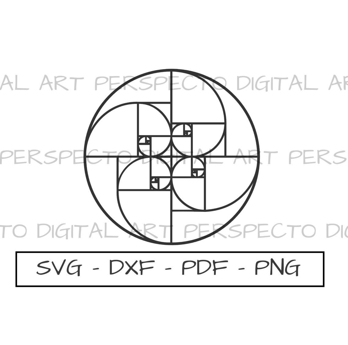 Golden Ratio Digital Art, Golden Ratio Digital Print File A4, Fibonacci ...