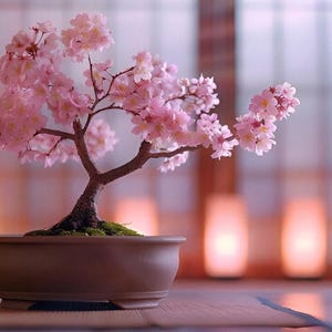 ピンクの桜の盆栽の種、日本の桜、彼や彼女のお母さん、お父さん、先生への最高の贈り物、耐寒性多年生植物DIYガーデニング