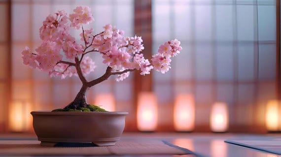 Rosa Kirschblten Bonsai-Baumsamen: Japanische Sakura, winterharte Staude -  Etsy.de