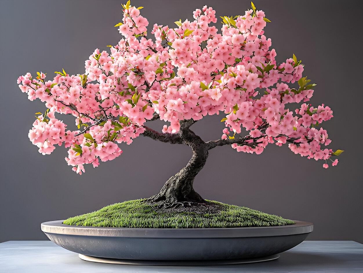 Pink Cherry Blossom Bonsai Tree seeds, Japanese Sakura, best gift for him her mom dad teacher, frost hardy perennial gardening yard art
