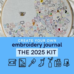 Embroidery Journal Kit for 2025: Complete Starter Set, Memory Keeper, Daily Threaded Art, Calendar Icons