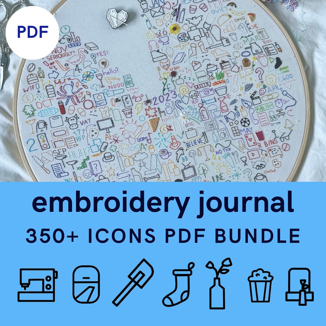 MEGA Embroidery Journal Icons PDF Bundle Etsy