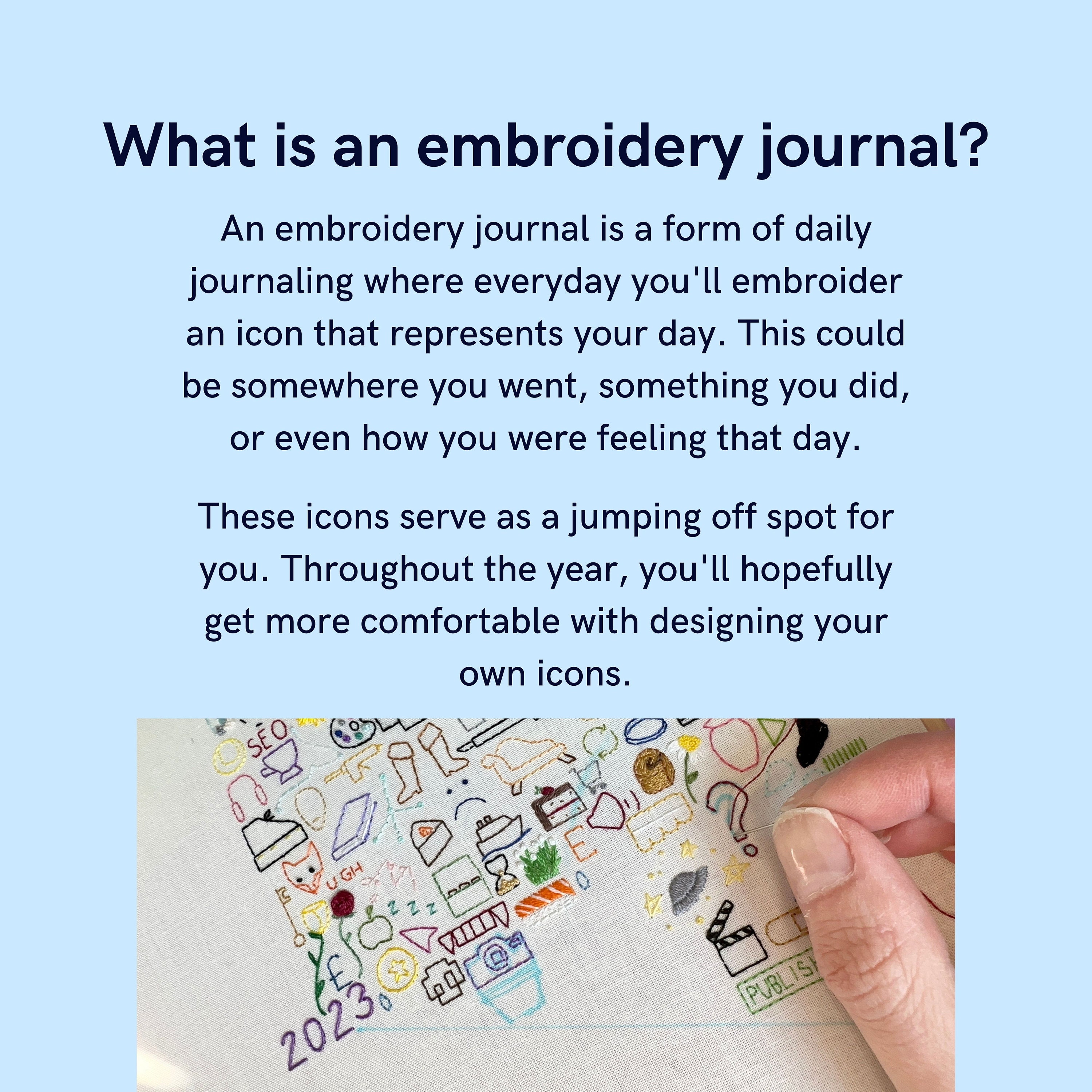 Icon Ideas When You're Stuck on Your Embroidery Journal