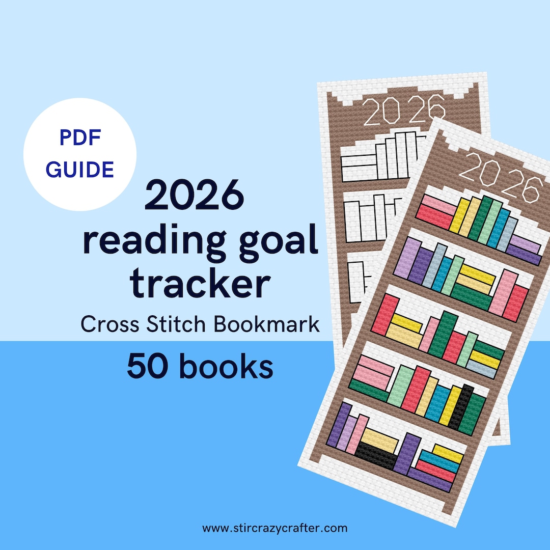 2026 50 Books Reading Goal Tracker - Cross Stitch Bookmark Guide PDF - Etsy