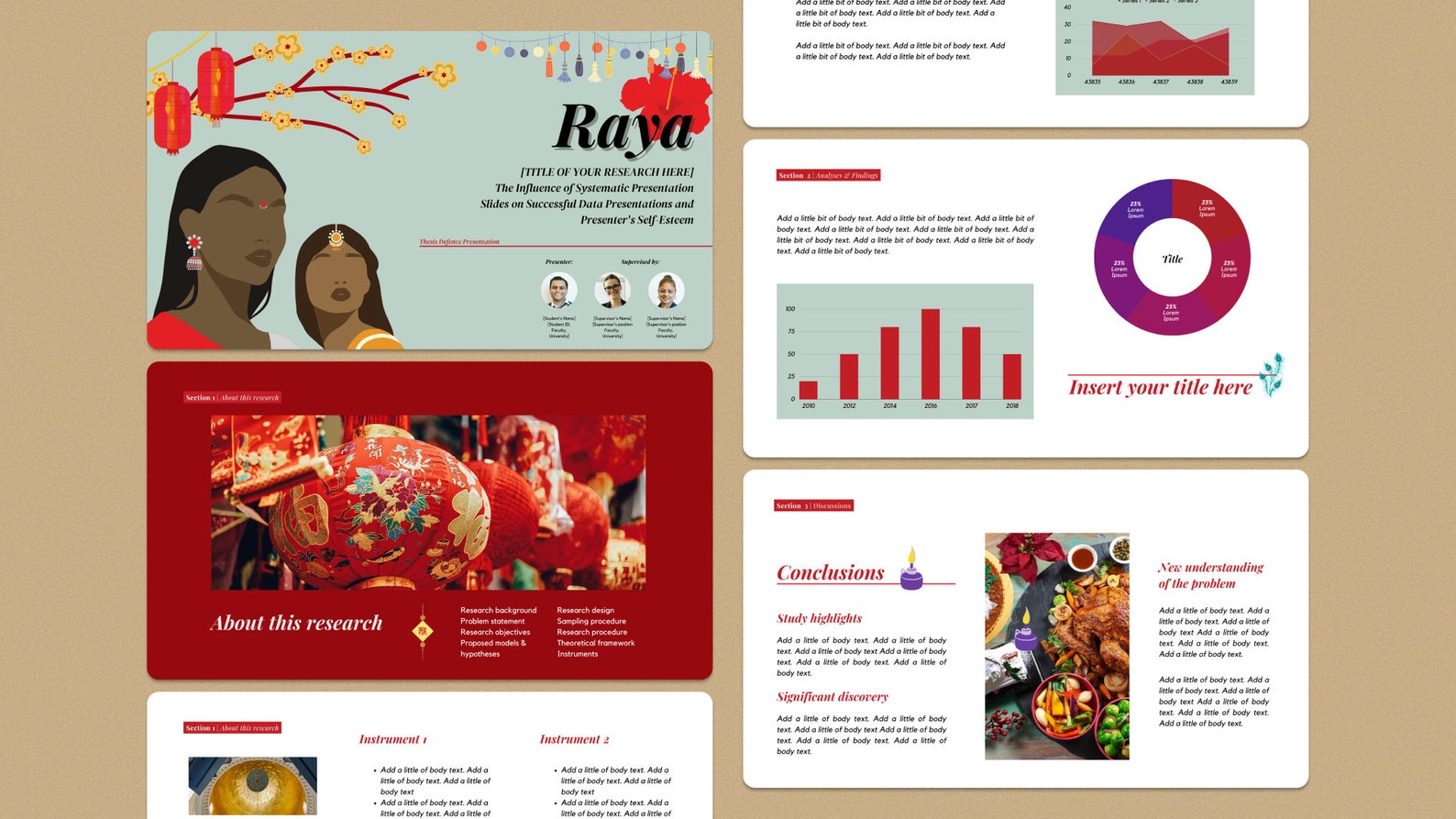 Slides Raya Icon MERDEKA65 SERIES: RAYA - Red & White for Class Thesis Student Canva ...